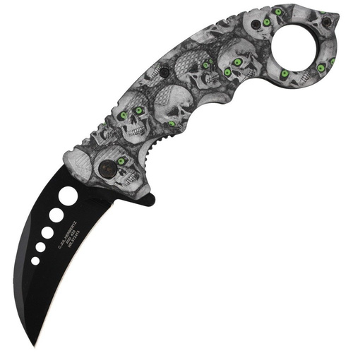 Herbertz Solingen - Karambit Klappmesser Totenköpfe Design - AISI 420 - 572413