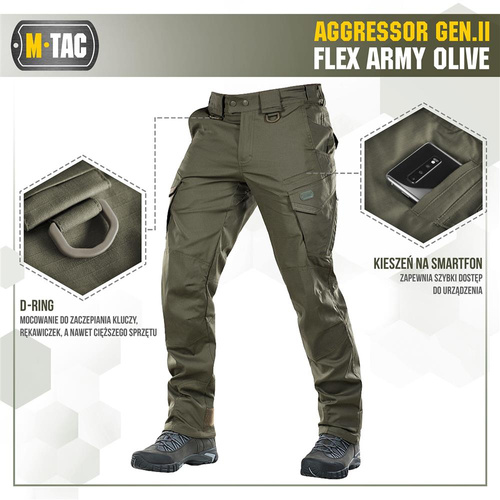 M-Tac - Taktische Hose Aggressor Gen.II Flex - Ripstop - Army Olive - 20058062