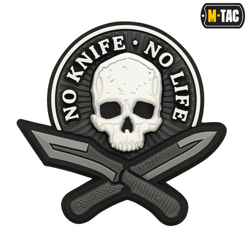 M-Tac - No Knife - No Life 3D PVC Patch - Schwarz / Weiß - 51128236