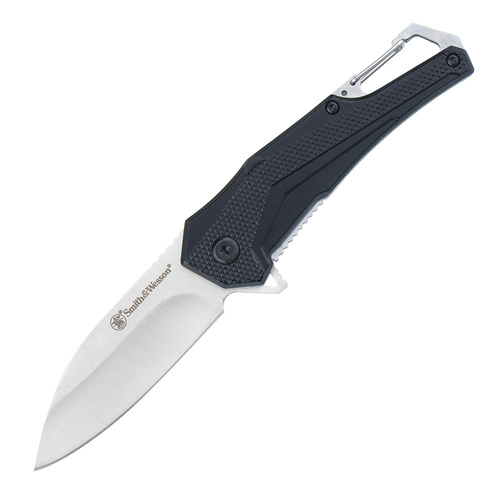Smith&Wesson - Klappmesser Oasis Karabiner - Drop Point - Schwarz - 1208418