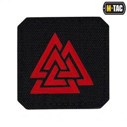 M-Tac - Lasergeschnittenes Valknut Quadrat Patch - Rot / Schwarz - 51162233