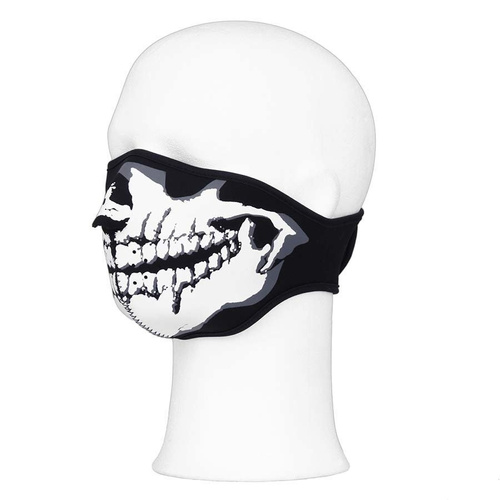 101 Inc. - Neopren-Halbmaske mit Totenkopfdruck - Schwarz - 219301-2801