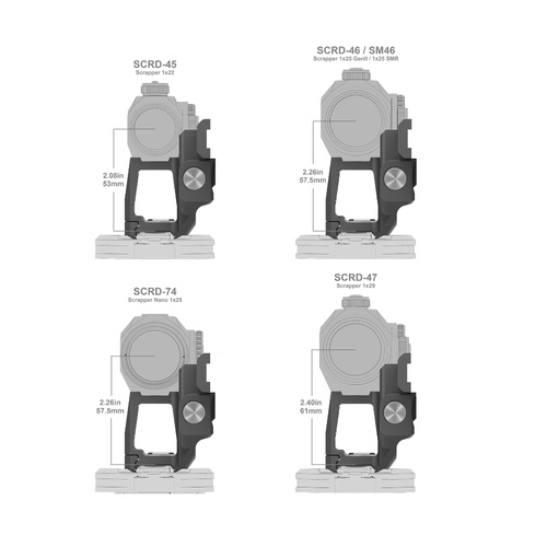 Vector Optics - Erhöhte Montage für Scrapper und Paragon Visiere und Lupen - Schwarz - XASR-RM02