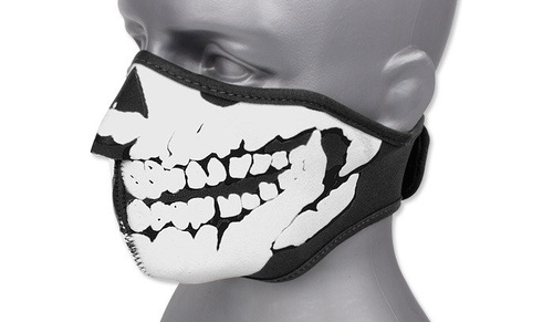 101 Inc. - Neopren-Gesichtsmaske 3D-Totenkopf - Schwarz - 219292-BL