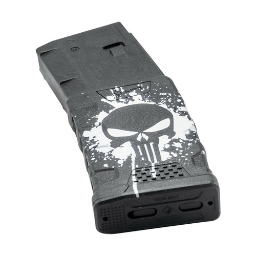 MFT - Polymer Magazin Extreme Duty Punisher Skull für AR-15 / M4 - 5,56 x 45 mm/.223 - 30 Schuss - Schwarz - EXDPM556-BL