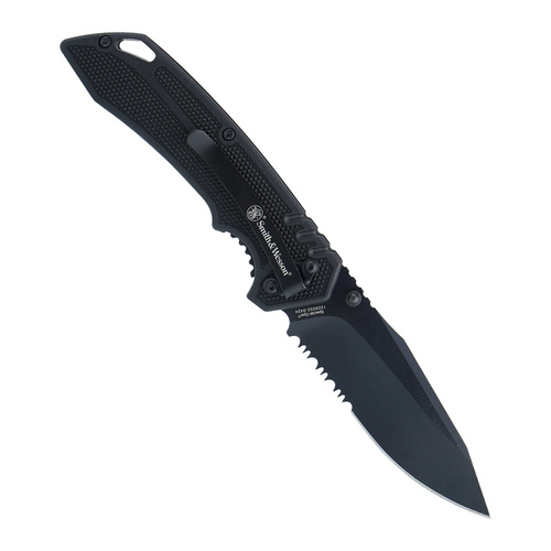 Smith & Wesson - Special Ops Serrated Klappmesser - 7Cr - Schwarz - 1209514