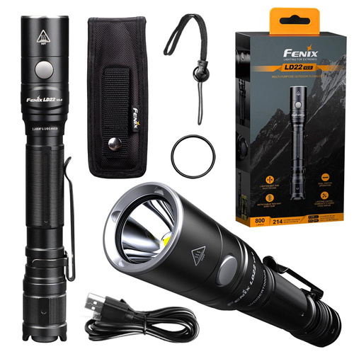 Fenix - LD22 V2.0 LED-Taschenlampe mit 1600-mAh-Akku - 800 Lumen - LD22 V2.0