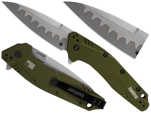 Kershaw - Dividend 1812OLCB Taktisches Messer - N690/D2 - Olive - 1812OLCB