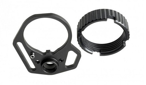 Strike Industries - Multi-Funktions-Endplatte und Anti-REDation Kronenmutter - Schwarz - SI-AR-MFEP&ACN