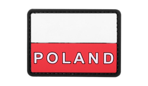 4TAC - 3D Patch - Polnische Flagge mit Text - Vollfarbe