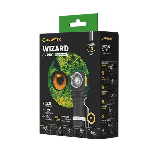 Armytek - Stirnlampe Wizard C2 Pro - Magnetisches Ladegerät - 2500 lm - 18650 - Schwarz - F08701C
