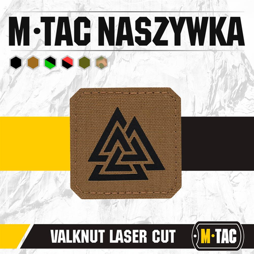 M-Tac - Lasergeschnittenes Valknut Quadrat Patch - Schwarz / Coyote - 51162502