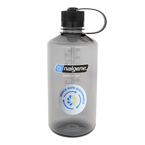 Nalgene - 32 oz Narrow Mouth Sustain Flasche - 38 mm Kappe - 1 L - Grau - 2021-0432