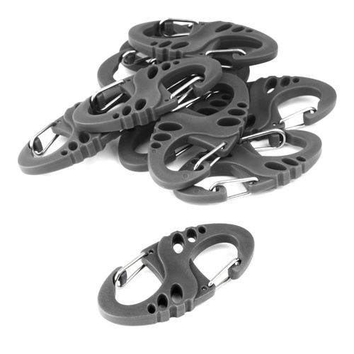 Mil-Tec - S-Haken-Karabiner-Set - 10 Stück - Schwarz - 13458402