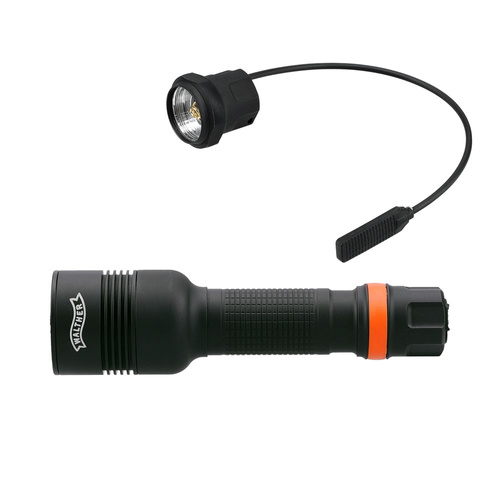 Walther - HFC1 LED Taktische Taschenlampe mit 3200 mAh Akku und Gel-Fernschalter - 1000 lm - Schwarz - 3.7145