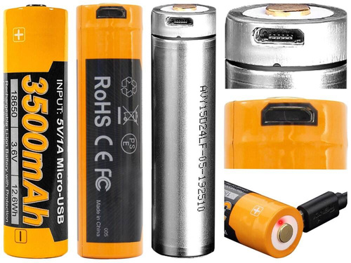 Fenix - 18650 3500mAh 3.6V Li-Ion Akku - USB - ARB-L18-3500U