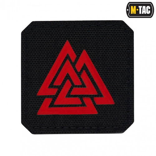 M-Tac - Lasergeschnittenes Valknut Quadrat Patch - Rot / Schwarz - 51162233