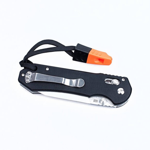 Ganzo - Klappmesser mit Pfeife - 440C - Schwarz - G7452-BK-WS