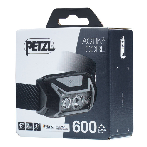 Petzl - Actik Core Wiederaufladbare LED-Kopflampe - 600 lm - Grau - E065AA00