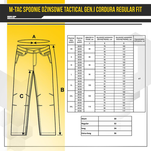 M-Tac - Tactical Gen. I Regular Fit Jeanshose - Cordura Denim - 20449006