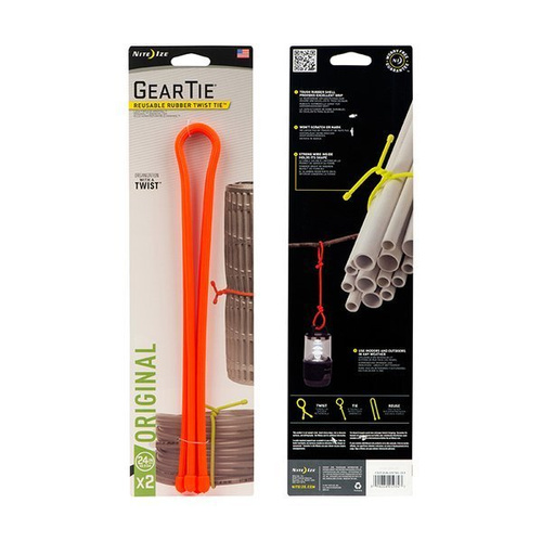 Nite Ize - Gear Tie&reg; Wiederverwendbare Gummi Twist Tie&#8482; 24 in. - 2 Stück - Hellorange - GT24-2PK-31