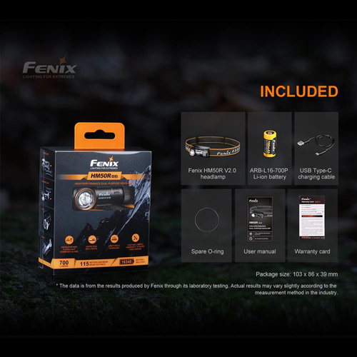Fenix - LED-Stirnlampe HM50R V2.0 mit Akku - 700 lm - 700 mAh - HM50R V2.0