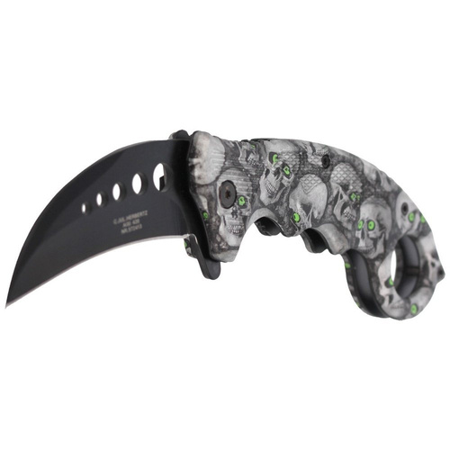 Herbertz Solingen - Karambit Klappmesser Totenköpfe Design - AISI 420 - 572413
