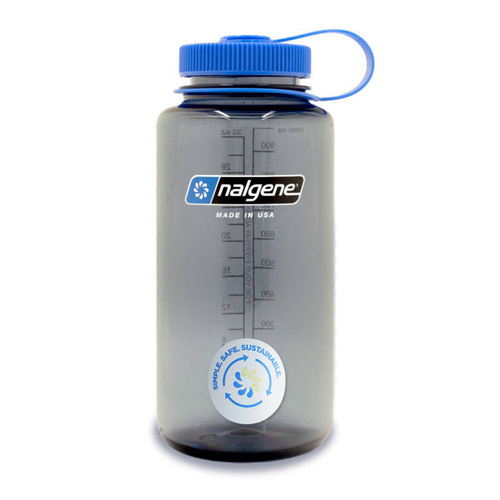 Nalgene - 32 oz Wide Mouth Sustain Flasche - 63 mm Kappe - 1.1L - Grau - 2020-1532