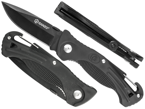 Ganzo - EDC-Klappmesser - 440 - Schwarz - G611-BK