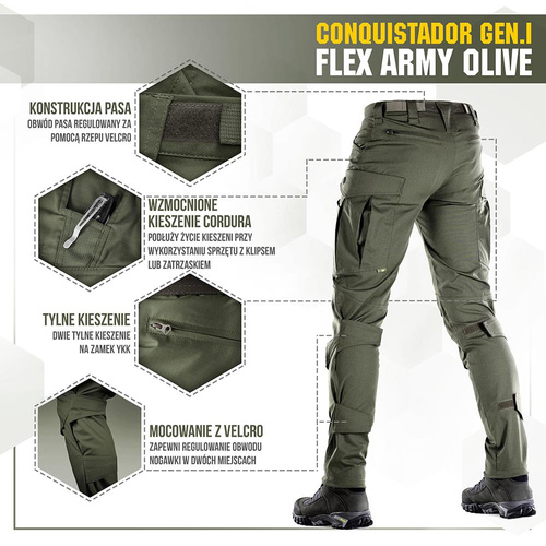 M-Tac - Taktische Hose Conquistador Gen. I Flex - Ripstop - Army Olive - 20059062