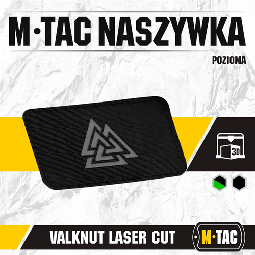 M-Tac - Lasergeschnittene Valknut horizontale Patch - Schwarz / Grau - 51164211