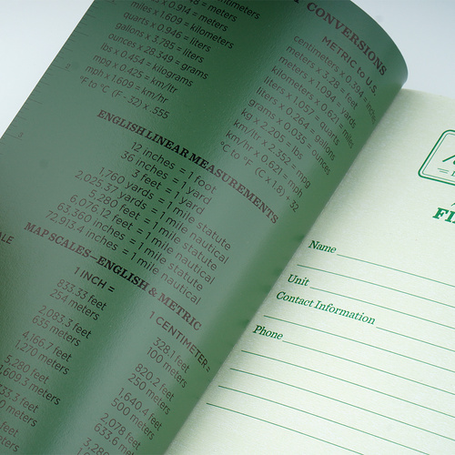 Rite in the Rain - Wasserdichtes taktisches Feldbuch - 115 x 185 mm - Grün - 980