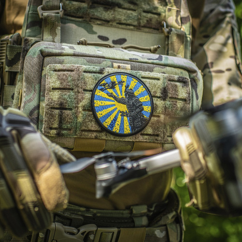 M-Tac – Aufnäher „Weg des Samurai“ – Stickerei – Gelb/Blau – 51426002