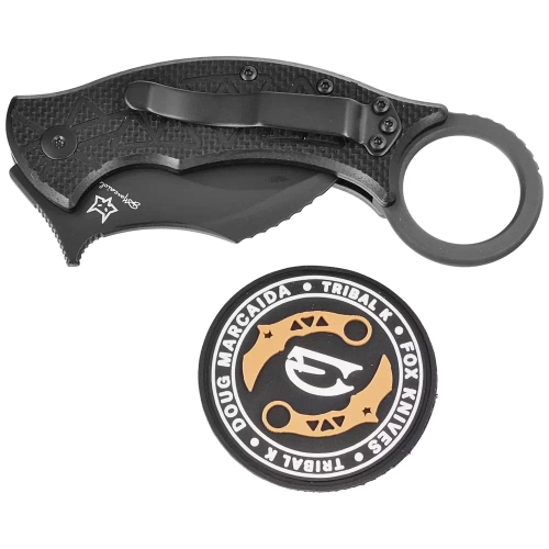 Fox - Messer Folding Tribal K Karambit - Liner Lock - G10 - N690Co - Schwarz - FX-802