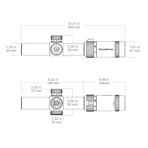 Vector Optics - LPVO Zielfernrohr Forester 1-5x SFP - 30 mm - G4 Glasfaser - Schwarz - SCOC-54