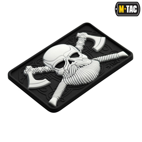 M-Tac - 3D-Emblem - Bearded Skull - Schwarz / Weiß - 51113236