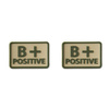 Helicone - PVC Patch - Blutgruppe - B- NEG - Khaki - 2 Stück