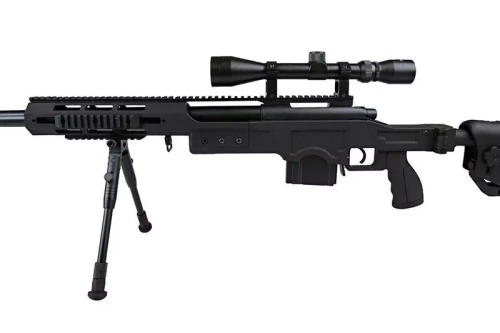 Well - ASG Sniper Rifle Replik MB4411D UPV - 6mm - Federbelastet - Zielfernrohr - Zweibein - Schwarz - WEL-03-007312