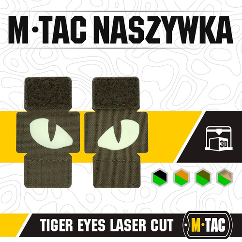 M-Tac - Tiger Eyes Laser Cut Reflektierende Flecken - Paar - Ranger Green - 51140023