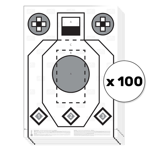 Helikon - RXQT - Gewehr-Übungs-/Qualifikationsscheibe - 100 Stück