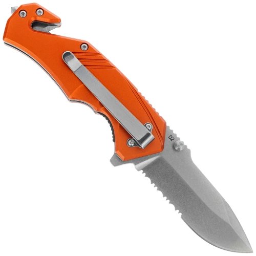 BlackFox - Klappbares Rettungsmesser Demand - D2 Stahl - Orange - BF-784-OR