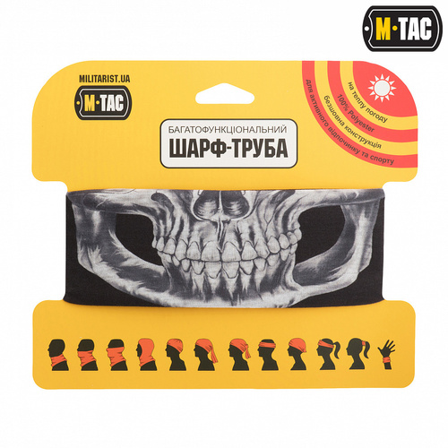 M-Tac - Reaper Skull Leichtes Halstuch - Schwarz - HLI-SSB-BK