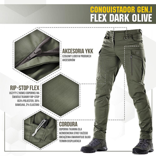 M-Tac - Taktische Hose Conquistador Gen. I Flex - Ripstop - Army Olive - 20059062