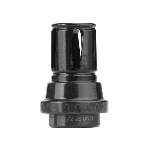 Gomander - Schalldämpfer Tactinox 5,56 QD Lock M26x1.5 + 5,56 Helix S 1/2"-28 UNEF Mündungsbremse - Kal. 5,56mm/.223 - Schwarz