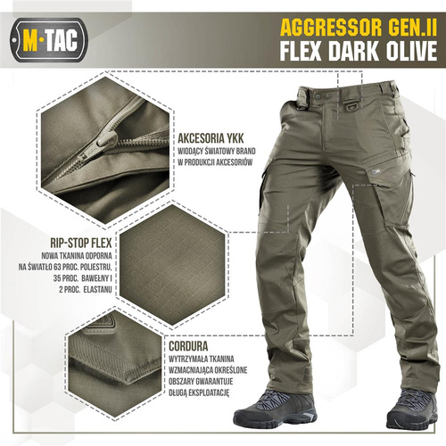 M-Tac - Taktische Hose Aggressor Gen.II Flex - Ripstop - Dark Olive - 20058048