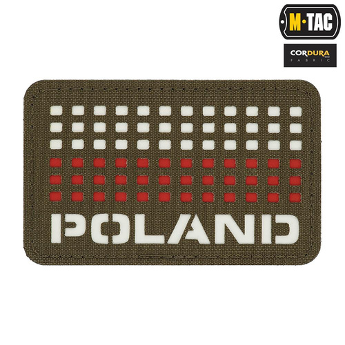 M-Tac - Aufnäher mit Polen-Flagge und Aufschrift - Laserschnitt - Pixel - Rot / Ranger Grün / Weiß - 51006123