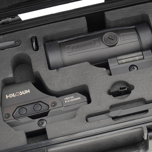 Holosun - Set HS510C Offenes Reflexvisier mit HM3X Lupe - QD-Montage