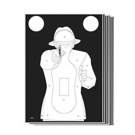 TS-9 Shilouette Zielscheibe - Weiß - 10 Stück