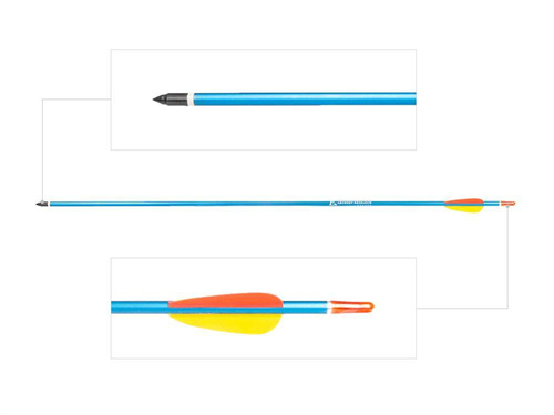 Poe Lang - 30" Aluminium Pfeil - spitze Klinge - Blau - 5 Stück