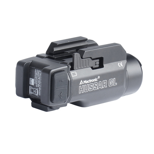 Mactronic - Taktische Pistolen-Taschenlampe mit Laser Hussar GL - 12270 cd - Schwarz - THG0011